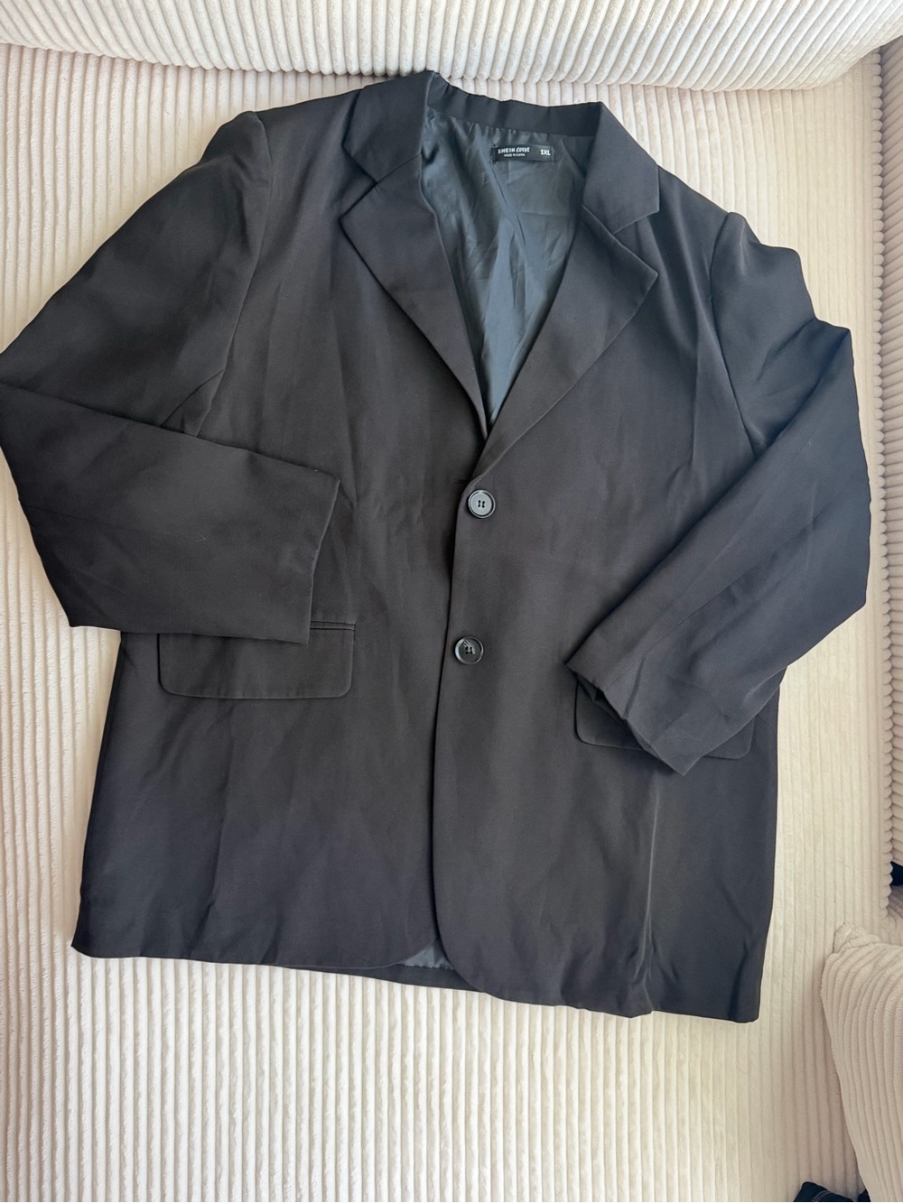 SHEIN Curve Black Oversized Two Button Blazer 1XL